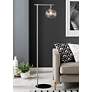 1_Lite Source Lencho 58" High Nickel and Smoke Glass Modern Floor Lamp