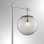 3_Lite Source Lencho 58" High Nickel and Smoke Glass Modern Floor Lamp more views