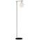 Lite Source Lencho Brushed Nickel Floor Lamp with Frosted Glass