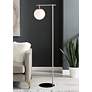 1_Lite Source Lencho Brushed Nickel Floor Lamp with Frosted Glass