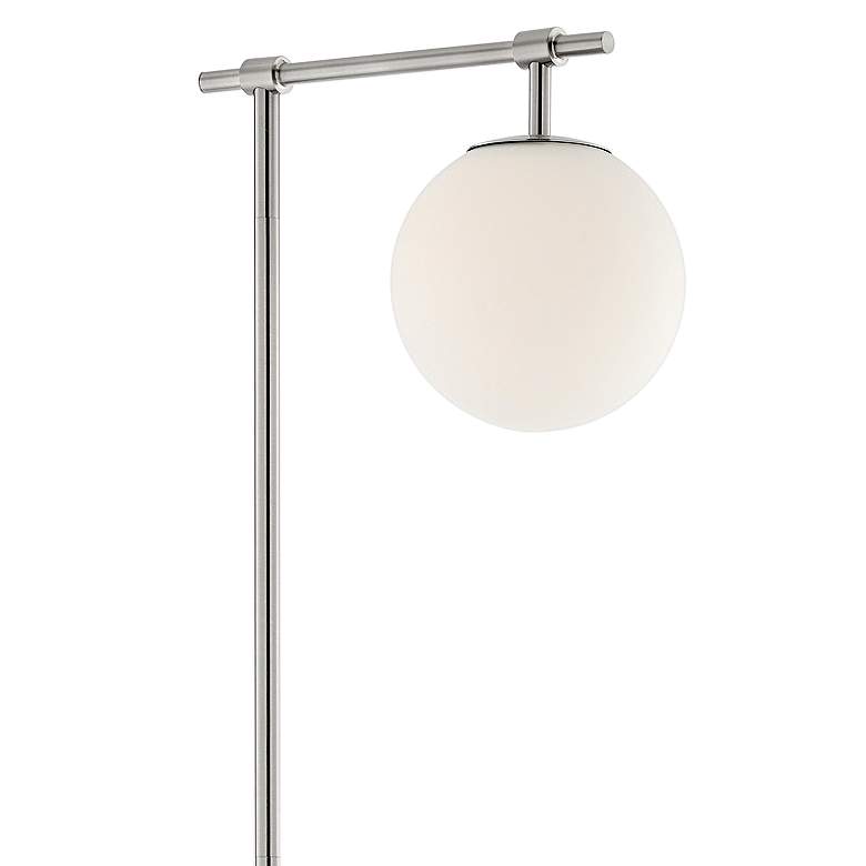 Image 3 Lite Source Lencho Brushed Nickel Floor Lamp with Frosted Glass more views