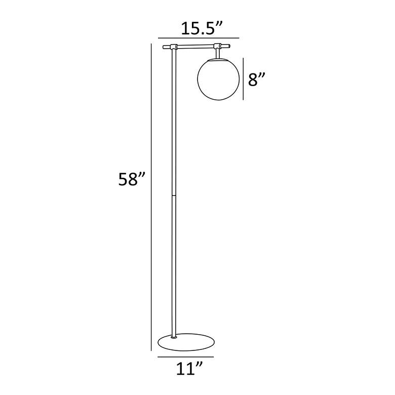 Image 5 Lite Source Lencho Brushed Nickel Floor Lamp with Frosted Glass more views