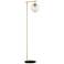 Lite Source Lencho Smoked Glass and Gold Modern Floor Lamp