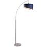 2_Lite Source Leonora 86 1/2" High Blue Shade Modern Arc Floor Lamp