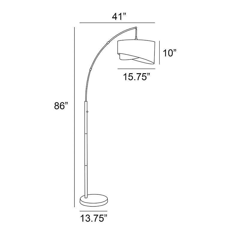 Image 6 Lite Source Leonora 86 1/2" High Blue Shade Modern Arc Floor Lamp more views