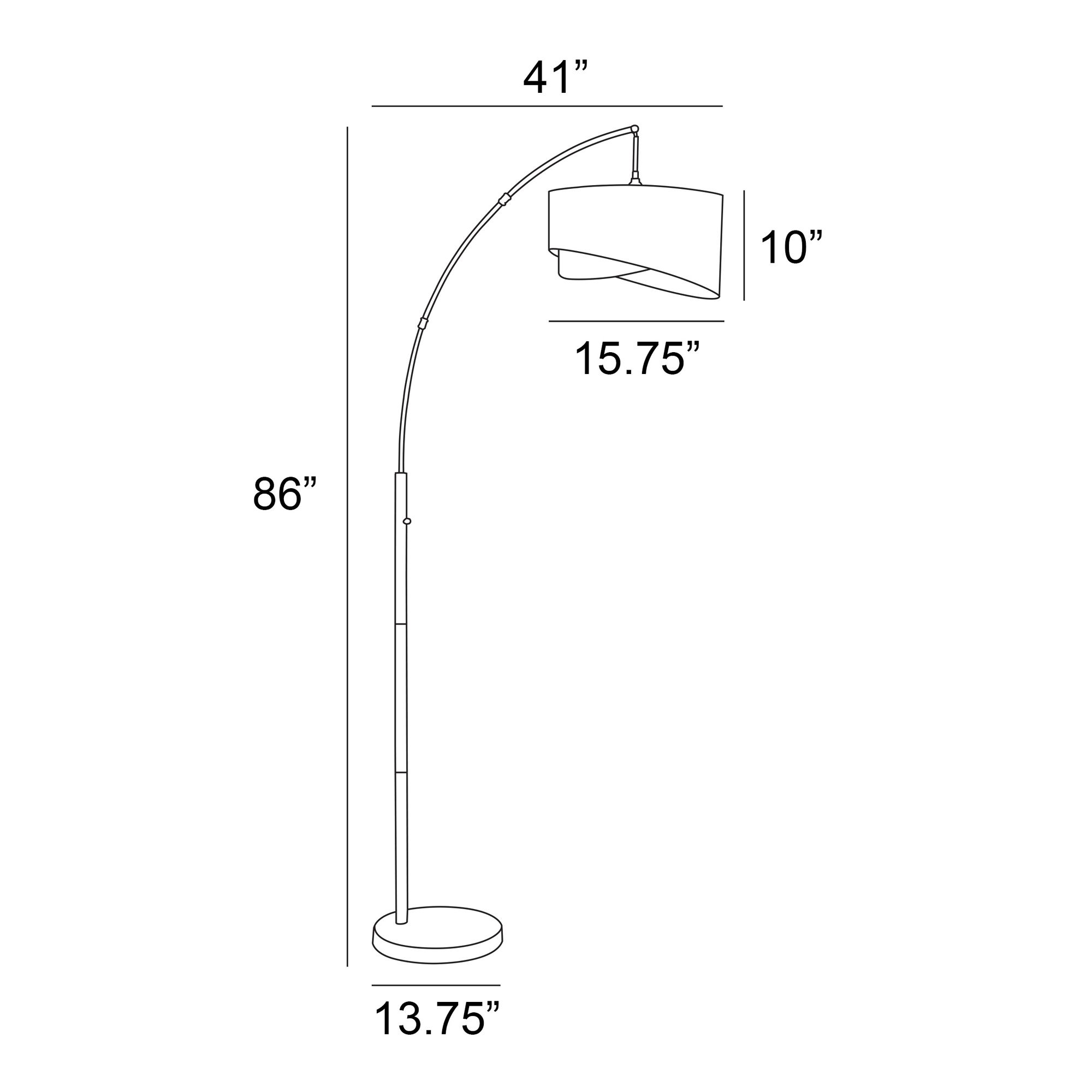 Image 5 Lite Source Leonora Brushed Nickel Arch Floor Lamp more views