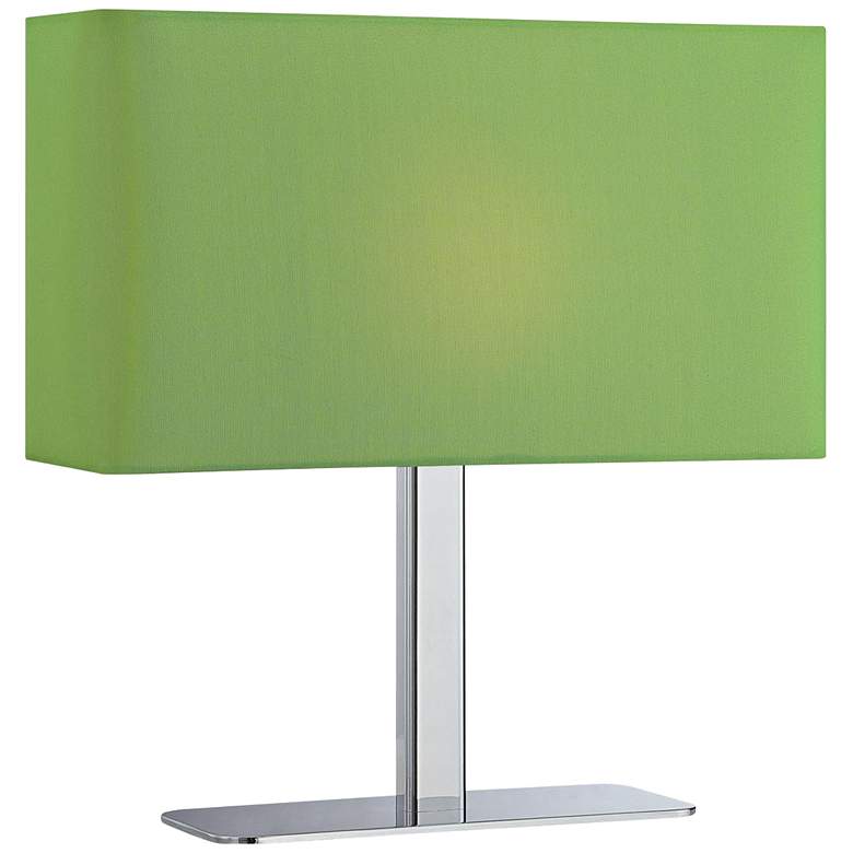 Image 1 Lite Source Levon Lime Green Shade Rectangular Table Lamp