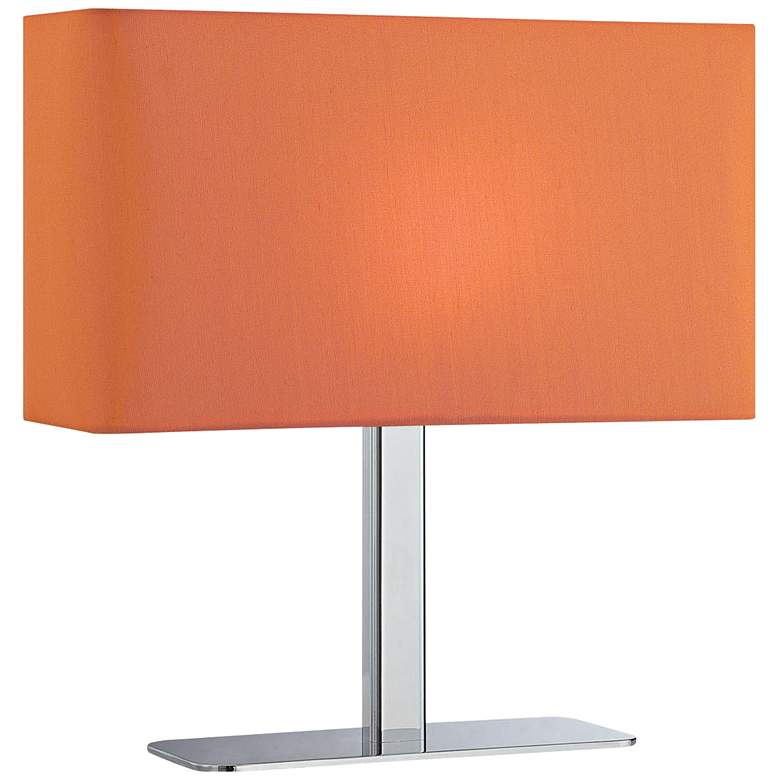 Image 1 Lite Source Levon Orange Shade Rectangular Accent Table Lamp