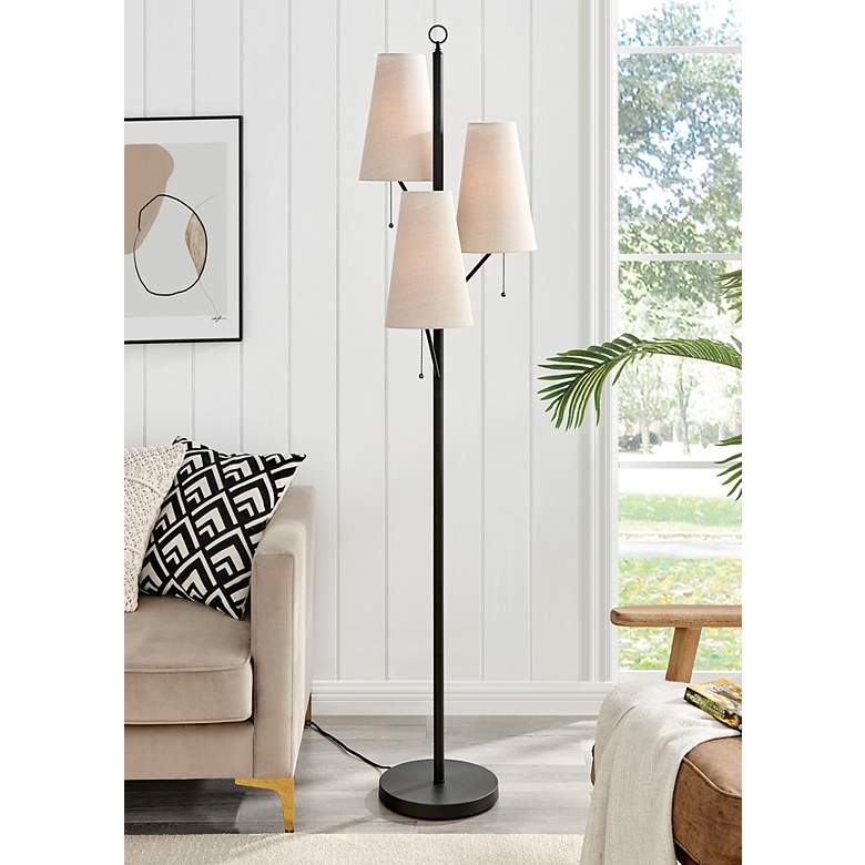 Image 1 Lite Source Linnea Soft Bronze 3-Light Floor Lamp