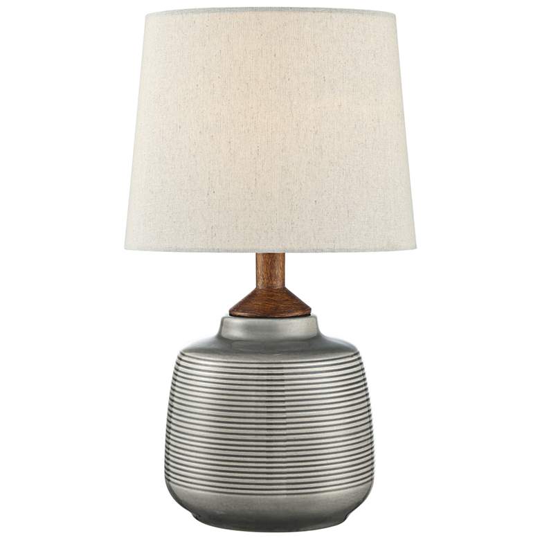 Image 1 Lite Source Lismore 17 inch High Gray Ceramic Accent Table Lamp