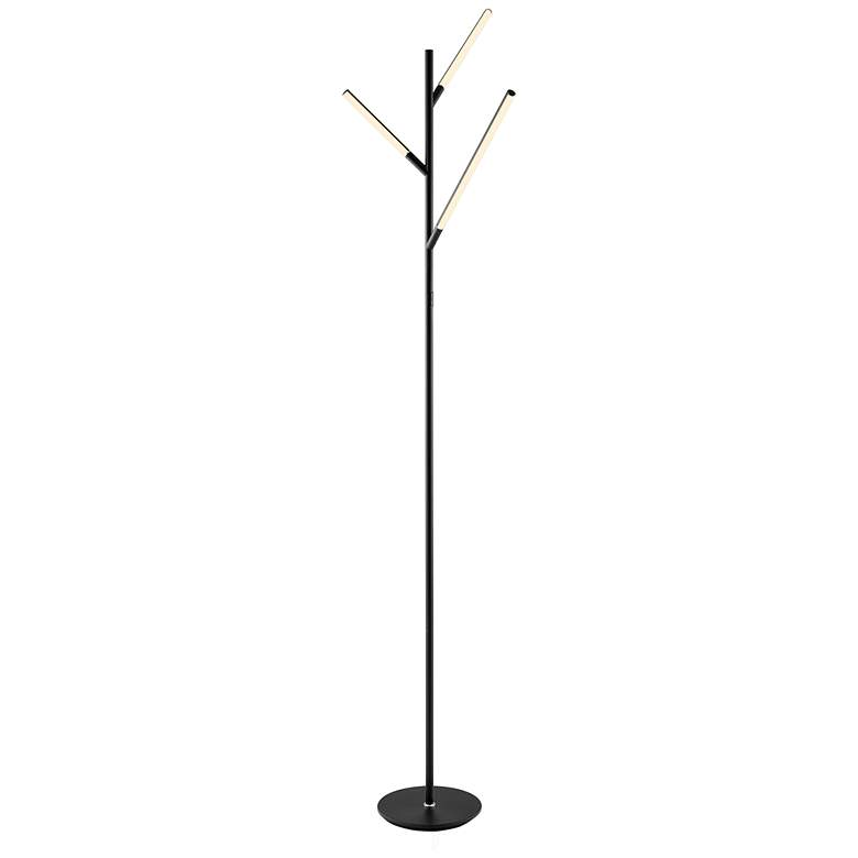 Image 2 Lite Source Lorant 74 1/2 inch Black Metal LED Modern Tree Floor Lamp