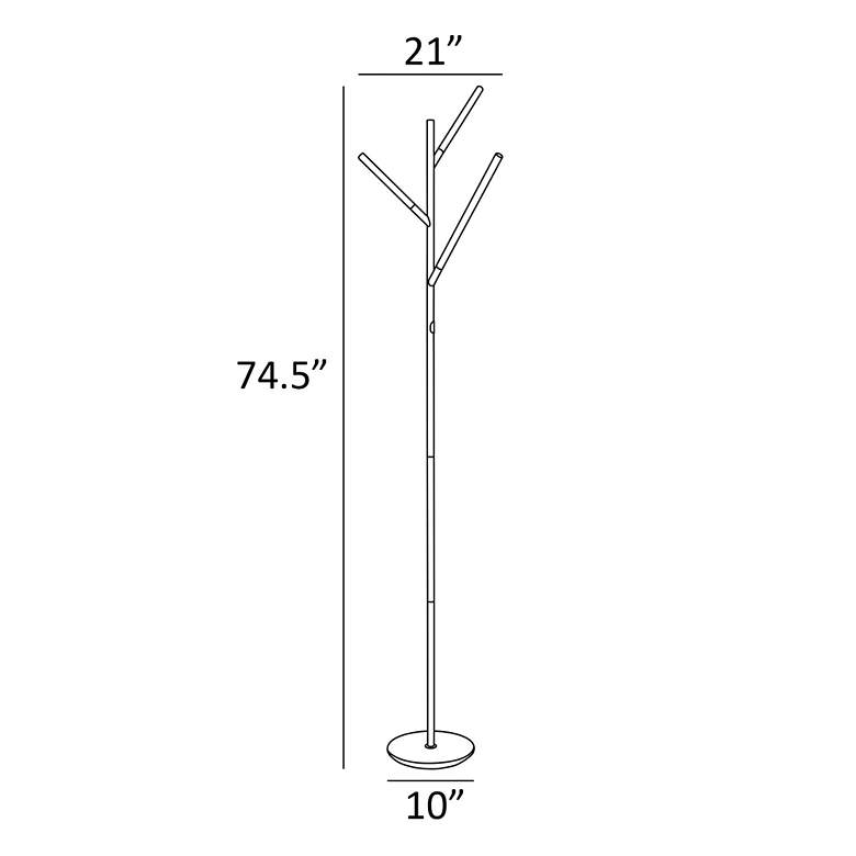 Image 6 Lite Source Lorant 74 1/2" Silver Metal Modern LED Tree Floor Lamp more views