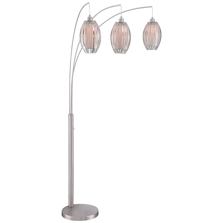Image 1 Lite Source Lotuz 85" Chrome 3-Light Modern Arc Floor Lamp