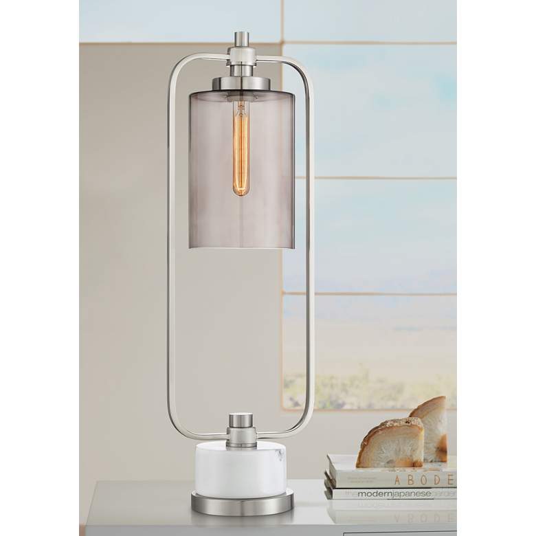 Image 1 Lite Source Lubbock 34 1/2" Brushed Nickel Metal Desk Lamp