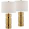 Lite Source Lucano 25" Brushed Gold Ceramic Table Lamps Set of 2