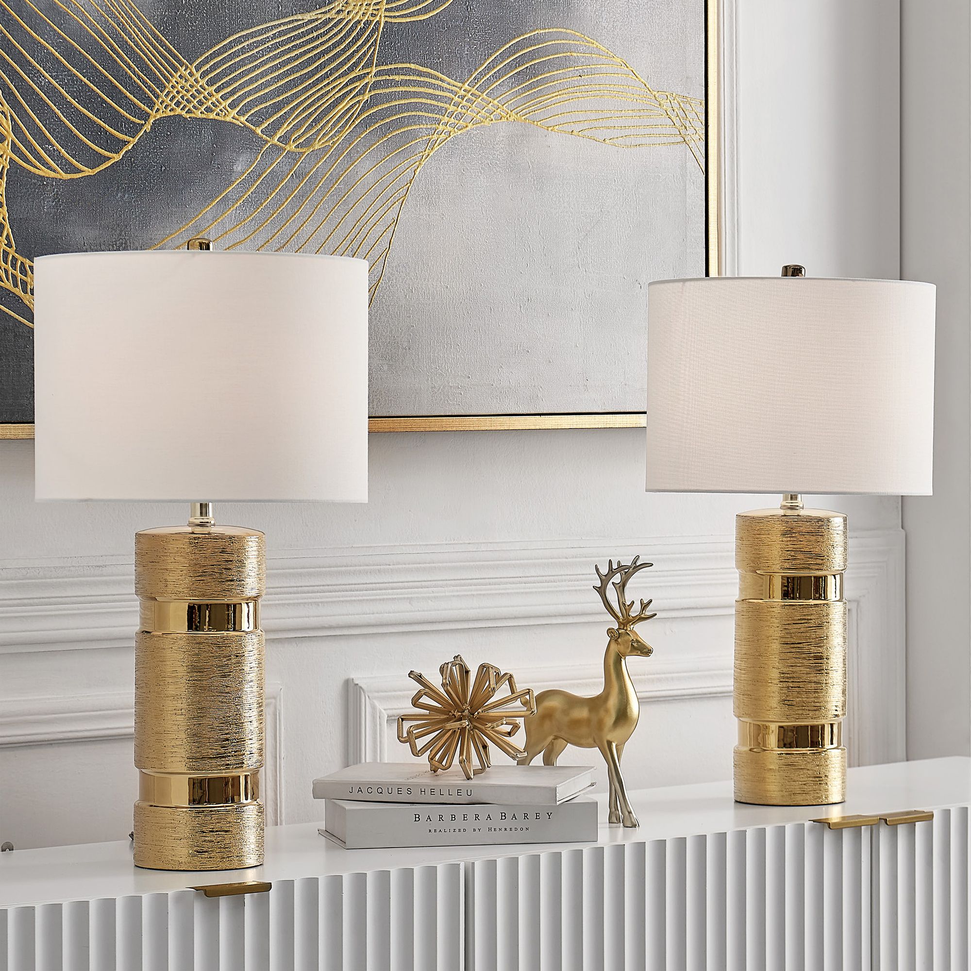 brushed gold lamp