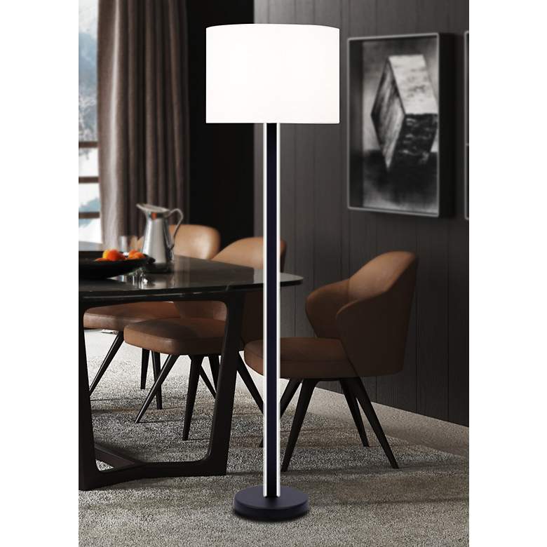 Image 1 Lite Source Lucci 63" High Black Metal Floor Lamp