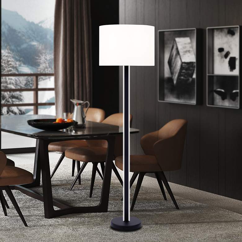 Image 3 Lite Source Lucci 63" High Black Metal Floor Lamp more views