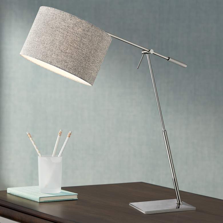 Image 1 Lite Source Lucilla Brushed Nickel Desk Lamp