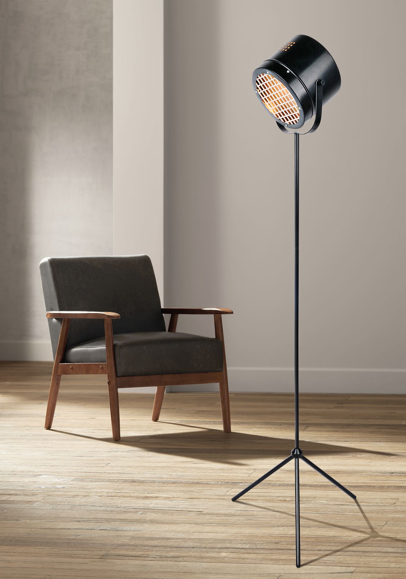 black studio lamp