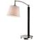 Lite Source Lucio Black Leather and Chrome Desk Lamp