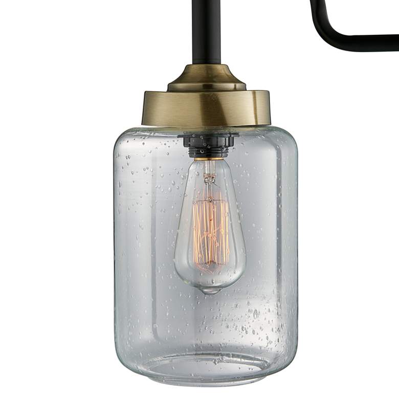 Image 5 Lite Source Luken 60 1/2" Black and Seeded Glass Offset Arm Floor Lamp more views