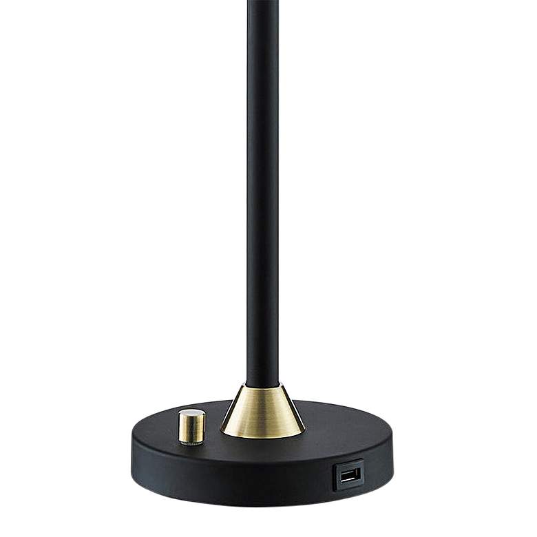 Image 4 Lite Source Luken Black and Brass Floor and Table USB Lamps Set of 3 more views