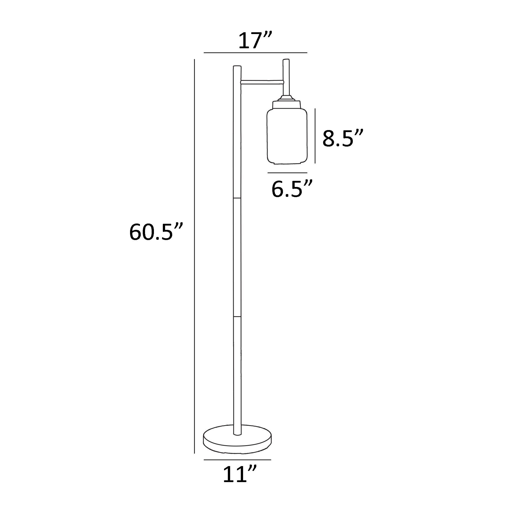 Lite Source Luken Black and Brass Floor and Table USB Lamps Set of 3