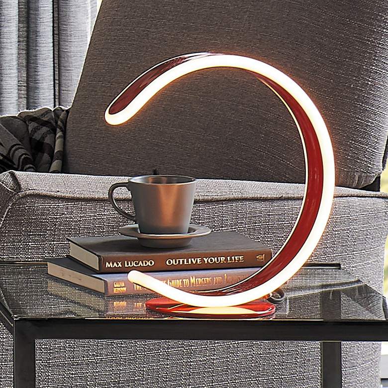 Image 1 Lite Source Luma 12 1/2" High Red LED Accent Table Lamp
