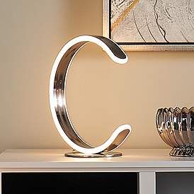 Image1 of Lite Source Luma 12 1/2" High Silver LED Accent Table Lamp