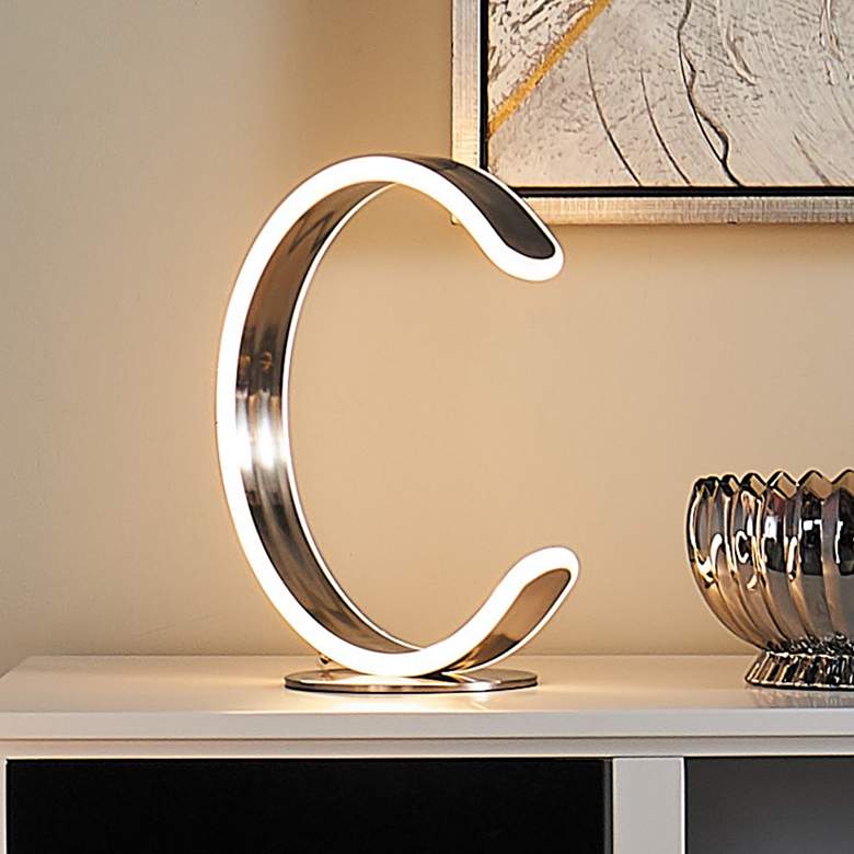Image 1 Lite Source Luma 12 1/2" High Silver LED Modern Accent Table Lamp