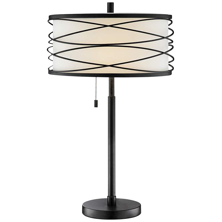 Image 2 Lite Source Lumiere 28" Black Metal Pull Chain Table Lamp