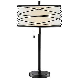 Image2 of Lite Source Lumiere 28" Black Metal Pull Chain Table Lamp