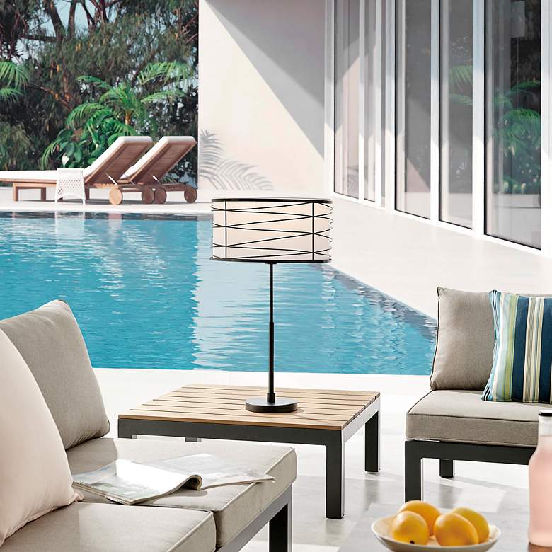 Image 3 Lite Source Lumiere 29 3/4" Black Battery Powered Outdoor Floor Lamp more views