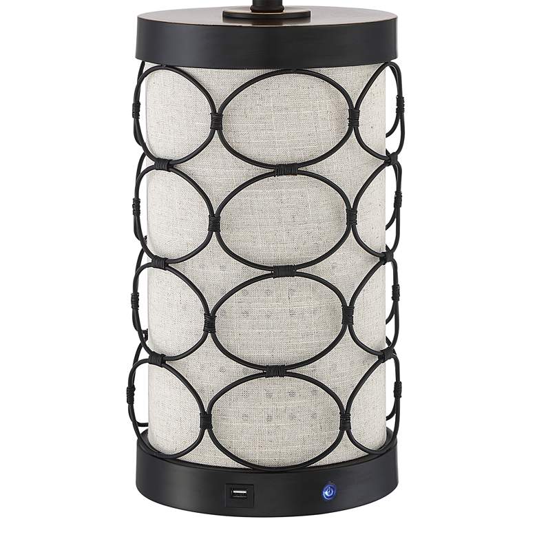 Image 4 Lite Source Luvenia 28 1/2" Black LED Table Lamp with USB Port more views