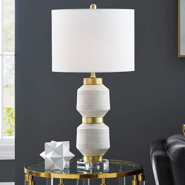 Image 1 Lite Source Madelia 29 1/4" High Modern White Ceramic Table Lamp