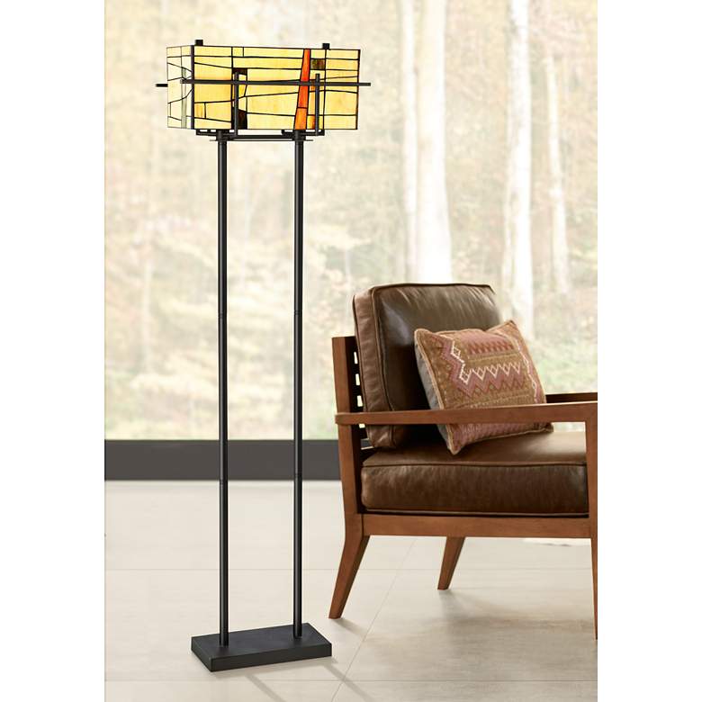 Image 1 Lite Source Mansur Dark Bronze Tiffany-Style Floor Lamp