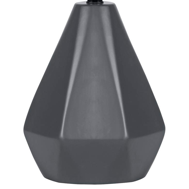 Image 2 Lite Source Mason 17 inch Modern Jet Black Ceramic Accent Table Lamp more views