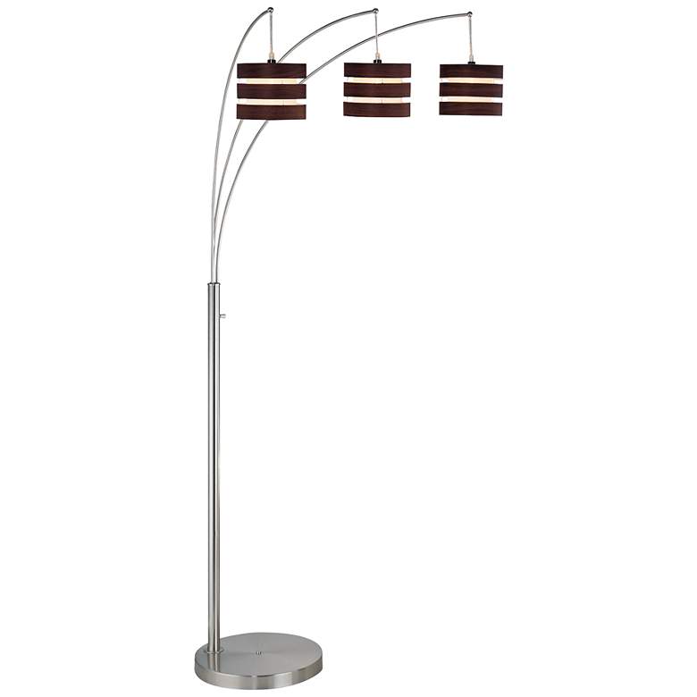 Image 1 Lite Source Matia Polished Steel 3-Light Arc Floor Lamp
