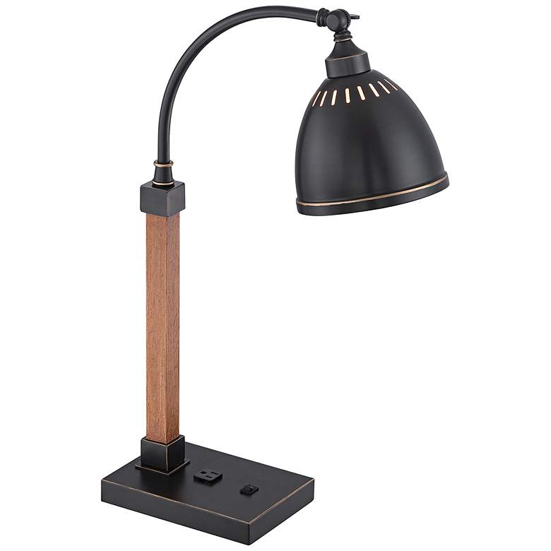 Image 3 Lite Source Maurizio 25 1/2 inch Rustic Bronze Desk Lamp with Outlet more views