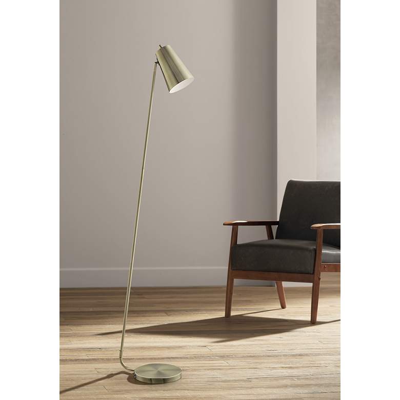 Image 1 Lite Source McCoy 62 1/2" High Antique Brass Floor Lamp