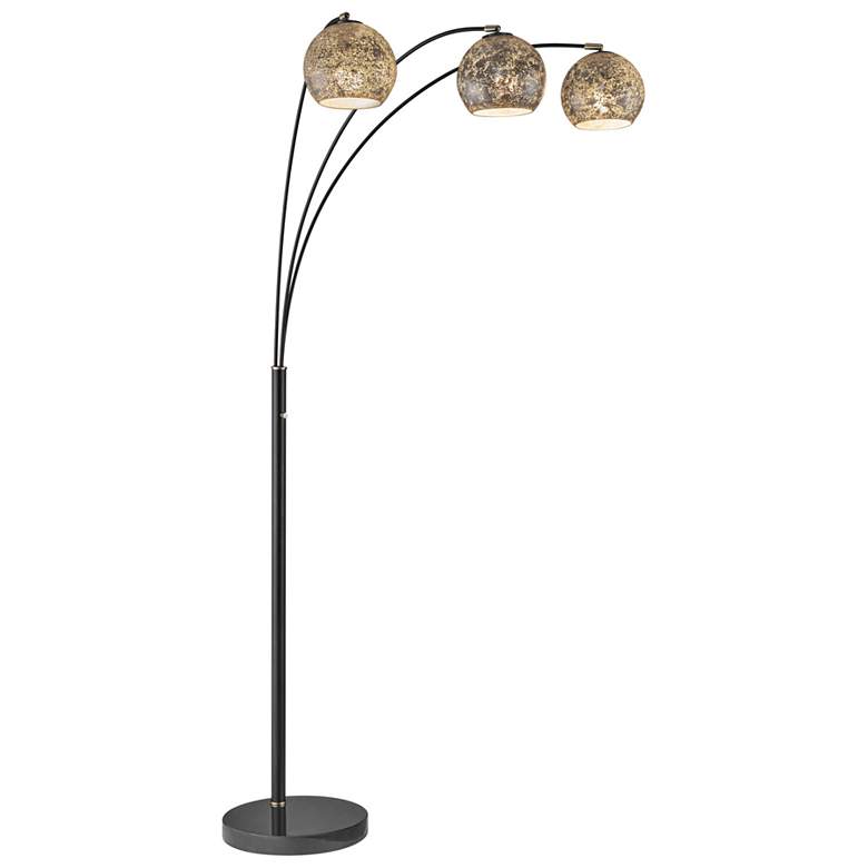 Image 1 Lite Source Molina 83 1/2" High Matte Black 3-Light Arc Floor Lamp