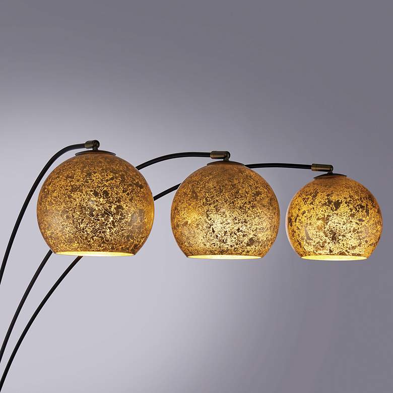 Image 3 Lite Source Molina Black 3-Light Art Glass Arc Floor Lamp more views