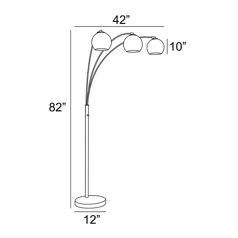 Image 4 Lite Source Molina Black 3-Light Art Glass Arc Floor Lamp more views