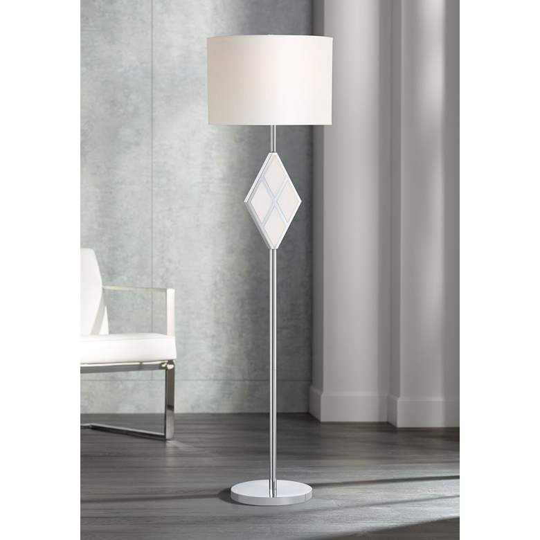 Image 1 Lite Source Molten 60 3/4 inch Chrome Floor Lamp with LED Night Light