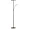 Lite Source Monet 71 3/4" Nickel LED Torchiere Lamp with Reading Light
