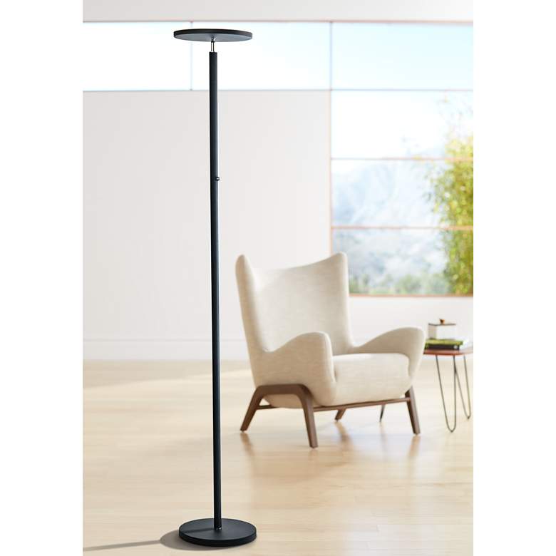 Image 1 Lite Source Monet 72 inch Black Finish Modern LED Torchiere Floor Lamp