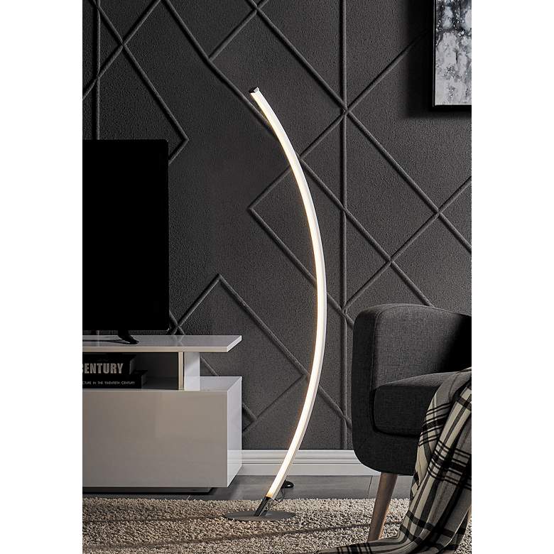 Image 1 Lite Source Monita 51 1/2" Silver Modern LED Arc Floor Lamp