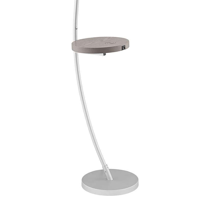 Image 4 Lite Source Monita 67 1/2" Silver Arc LED Floor Lamp with Tray Table more views