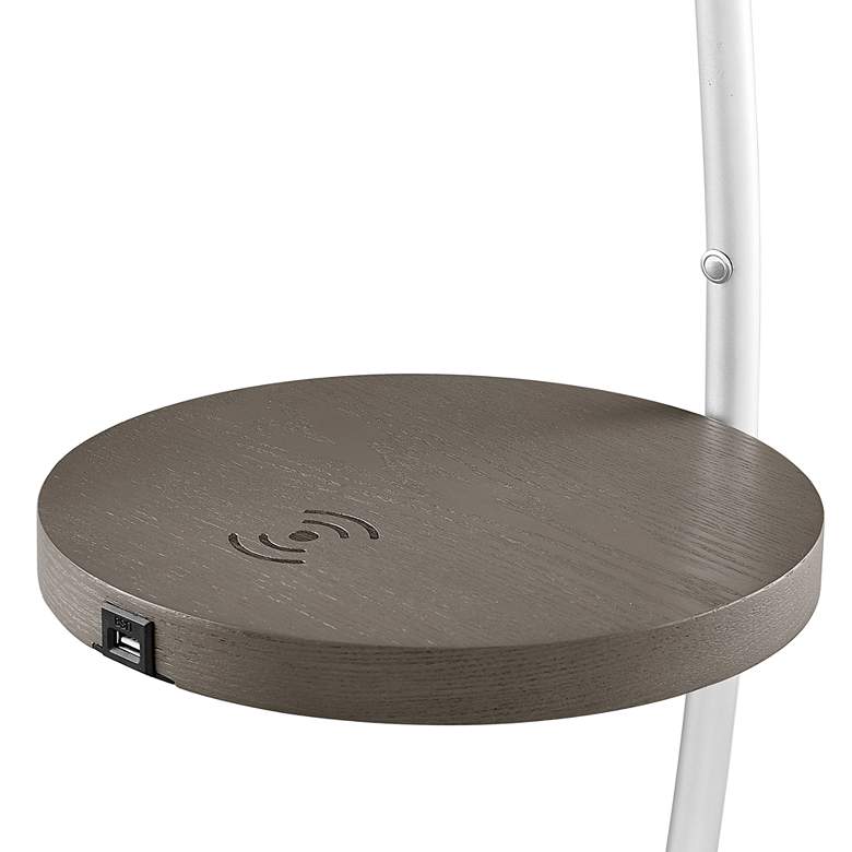 Image 5 Lite Source Monita 67 1/2" Silver Arc LED Floor Lamp with Tray Table more views